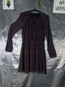 Mango Chic Plaid Mini Dress