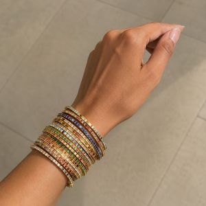 Stack of Colorful Gemstone Bangles
