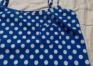 Blue Polka Dot Crop Cami Top