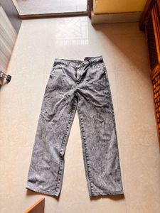 Washed Grey Wide Leg Jeans