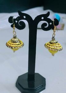 Yellow Jhumka Earrings