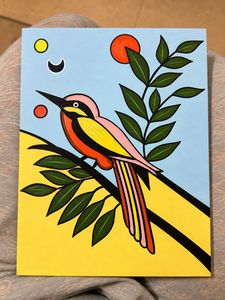 Handpainted - Vibrant Abstract Bird Art