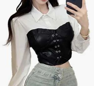 Chic Faux Leather Corset Top
