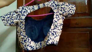 Embroidered Navy Blue Blouse and skirt