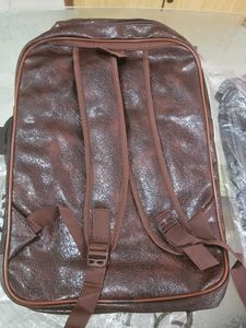Classic Brown Faux Leather Backpack