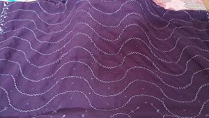 🔥Elegant Embroidered Purple Saree