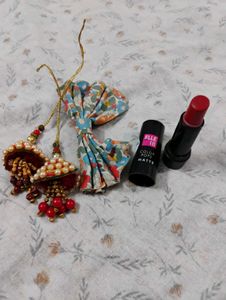 Beautiful Jhumka Earrings &amp; Matte Lipstick