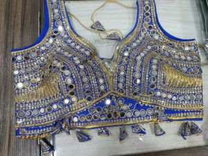 Blue Mirror Work Blouse