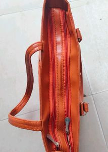 Orange Tote Bag with Embellishment