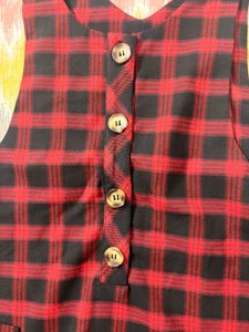 Red Plaid Pinafore Dress