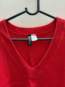 Red V-Neck H&amp;M Sweater