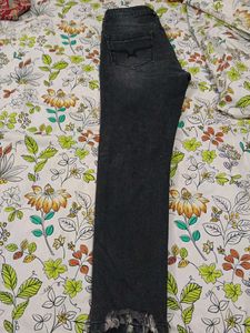 Distressed Grey Denim Jeans