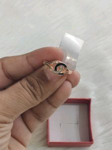 925 Sterling Stylish Rose Gold 'CC' Ring Wth Hallm
