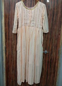 Elegant Peach Ethnic Gown