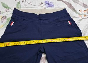 J-Friends Navy Blue Cropped Capri Pants