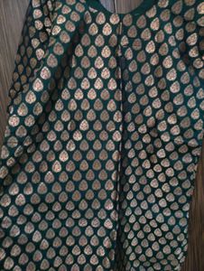 pure silk banarasi kurti,skirt