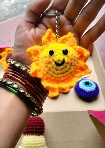 Crochet Sunflower Keychain