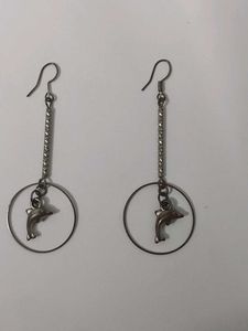 Boho Floral &amp; Dolphin Dangle Earrings