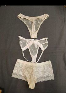 Sheer Lace Thong &amp; Brief Set