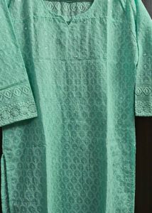 Embroidered Mint Green Kurta