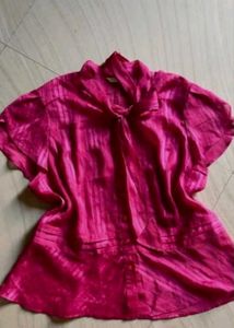 THRIFTED Pink Tie-Neck Top💘💘