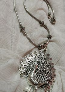 Oxidised Silver Long Necklace