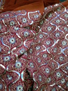 double shade saree with brown and dark purple mixt