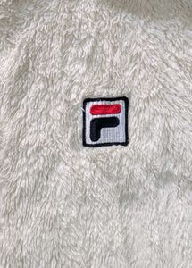 Cozy White Fila Fleece Hoodie