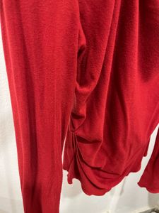 Red Long Sleeve Cowl Neck Top