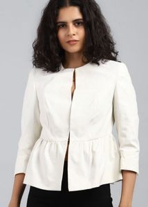 White Peplum Jacket