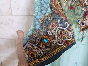 Seven East Aqua Green Embellished Kurta