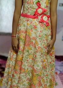 Floral Print Ethnic Gown
