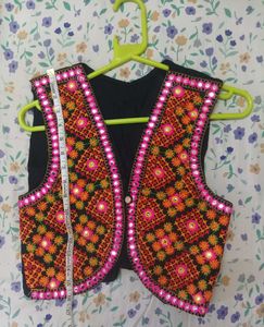 Embroidered Mirror Work Vest