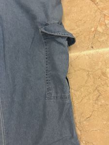 Light Wash Denim Cargo Joggers