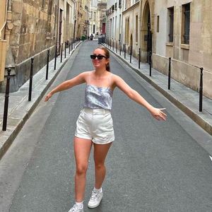 Zara White High Waisted Shorts
