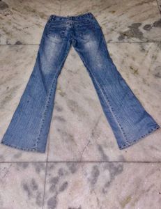 Y2K Bell Bottom Jeans with White Stripe Detail