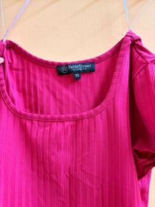 Ribbed Pink Crop Top