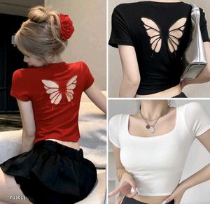 Women's sexy Butterfly back soft paded crop Top