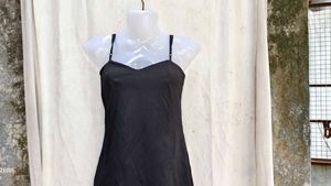1468. Classic Black Slip Dress