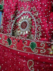 Designer Bridal Maroon Lahanga