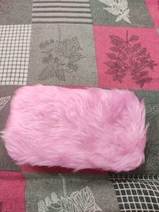 Pink Faux Fur Clutch