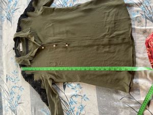 olive green formal  shirt  stylish net on sleeve