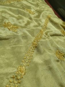 Beautiful Yellow Embroidered saree