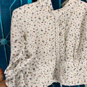 Chic Floral Print Long Sleeve Blouse