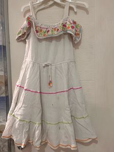 Imported from USA White Embroidered Girls