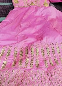 Pink Embroidered Ethnic Skirt