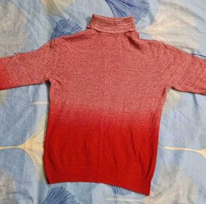 Red Ombre Knit Sweater