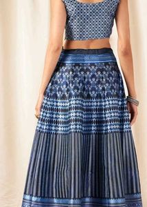 Blue Printed Lehenga Choli without dupatta
