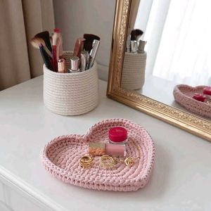 Heart Shaped Crochet Trinket Dish 🩷