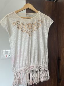White Embellished Top